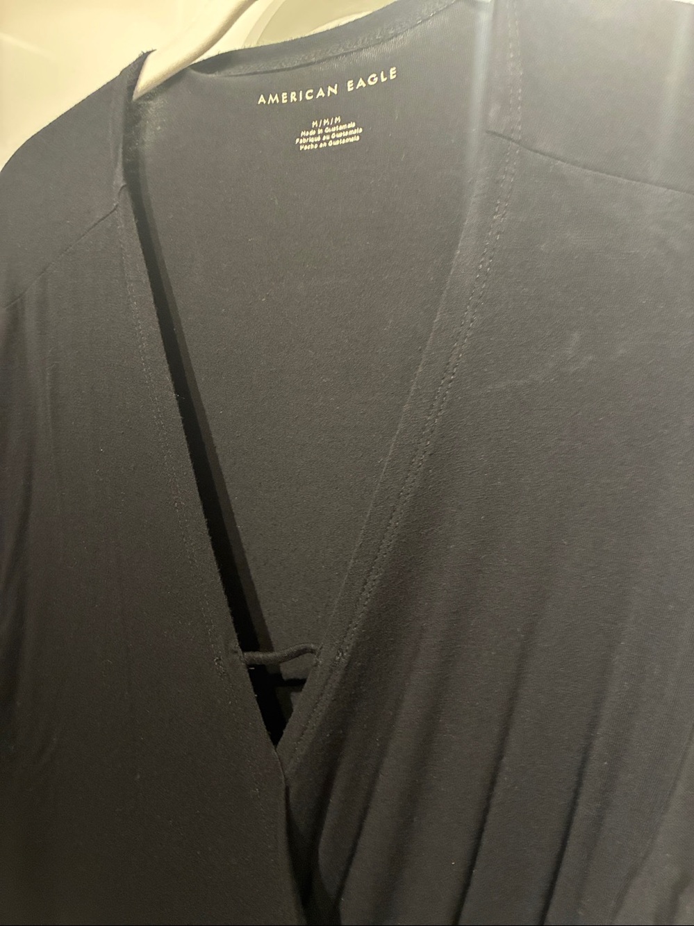 American Eagle Outfitters Black Wrap-Style T-shirt